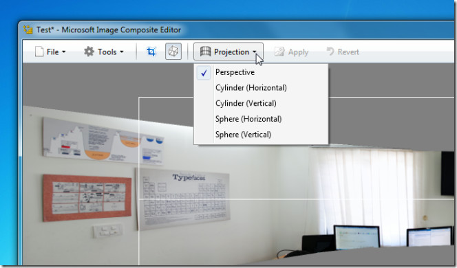 Projection de Microsoft Image Composite Editor