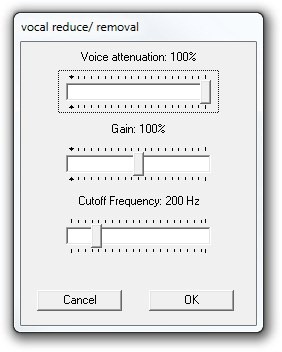 remoção de redução vocal