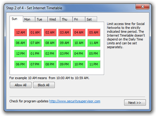 Étape 2 sur 4 - Définir le calendrier Internet