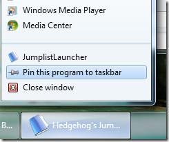 épingler l'application à la barre des tâches Windows 7