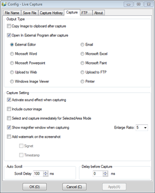 Config - Live Capture - Capture