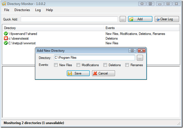 Directory Monitor map toevoegen