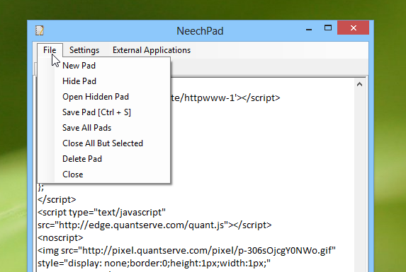 NeechPad_Filemenu