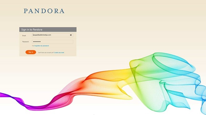 Pandora Windows_Увійдіть