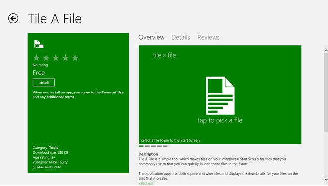 Tippen Sie auf A File_Windows Store