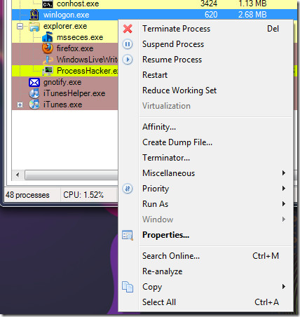 Id process windows