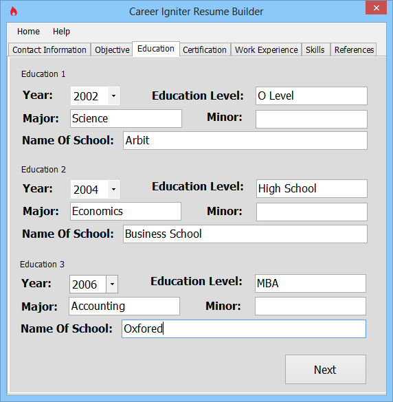 Career Igniter Resume Builder_Education