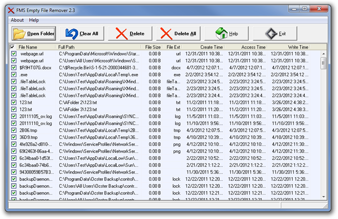 Eliminador de archivos vacíos FMS 2.3