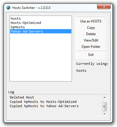 Selector de hosts - v.1.0.0.0