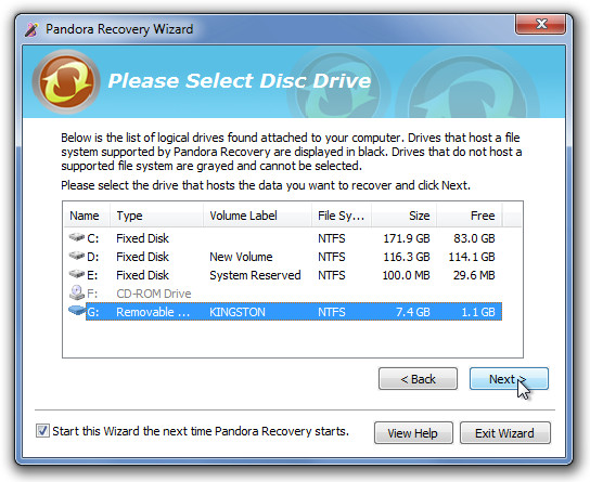 Pandora Recovery Wizard 2