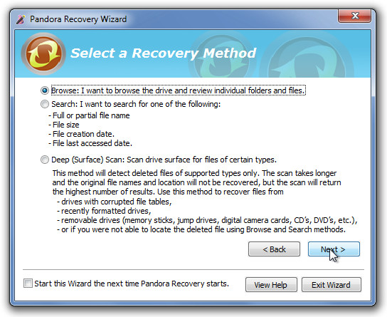 Pandora Recovery Wizard 3