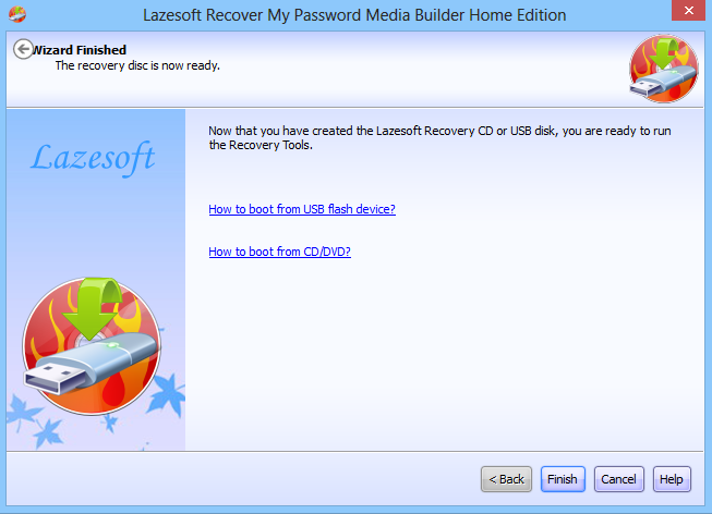 Lazesoft recupera mi contraseña_Media Builder_Done