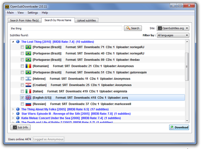 OpenSubDownloader 2.0.11