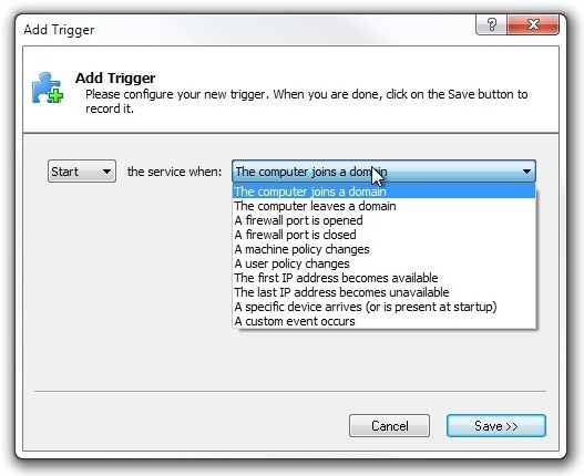 Service Trigger Editor_ Trekker toevoegen