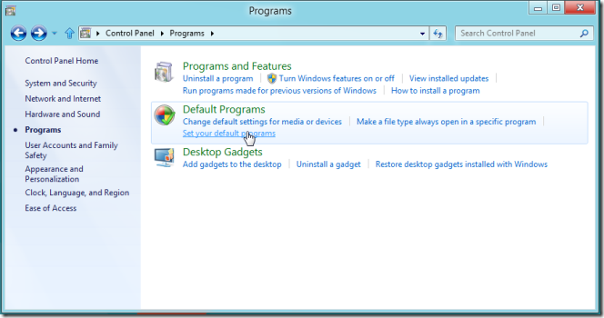 Programmes par défaut de Windows 8 Programmes par défaut de Windows 8