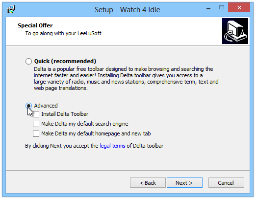 Stebėkite 4 „Idle Setup“