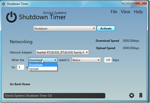 shutdown timer-networking