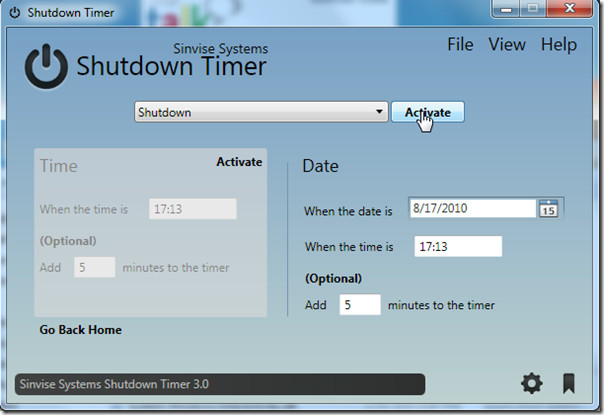 shutdown timer tempo