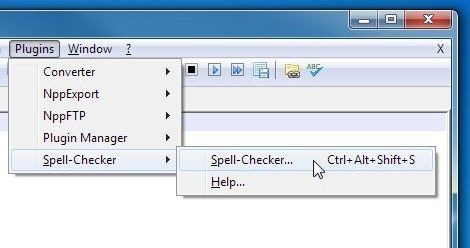 notepad++ spell check plugin