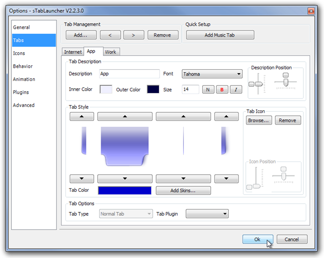 ตัวเลือก - sTabLauncher V2.2.3.0