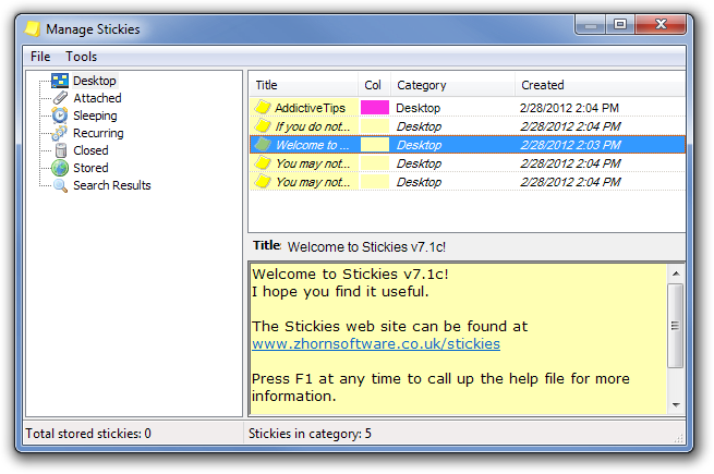 Tvarkykite „Stickies“