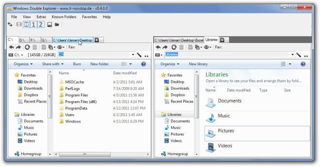 „Windows Double Explorer“ - www.it-nonstop.de - v0.4.0.0