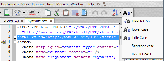 SynWrite - Zakładki, makra i zmiana wielkości liter