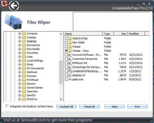 UndeleteMyFiles Pro_Wipe