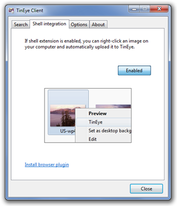 TinEye Client Shell-Integration