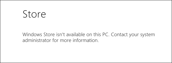 Windows Store вимкнено