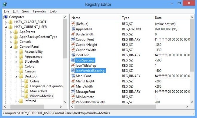 Registry-Key-Kuvakekäyttöinen Spacing2