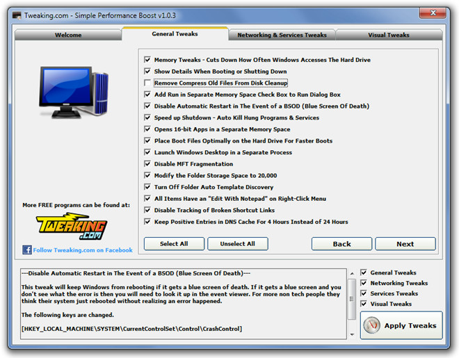 Tweaking.com - Simple Performance Boost General Tweaks