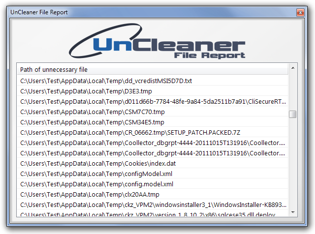 Izvješće o datoteci UnCleaner
