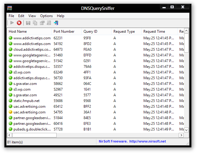 DNSQuerySniffer