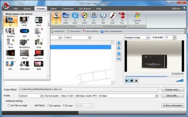 VSDC Free Video Converter_Formats