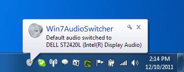 การแจ้งเตือน Win7AudioSwitcher