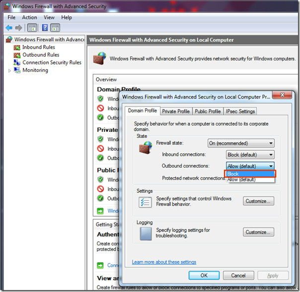 Avancerade egenskaper för Windows Firewall Avancerade egenskaper för Windows Firewall