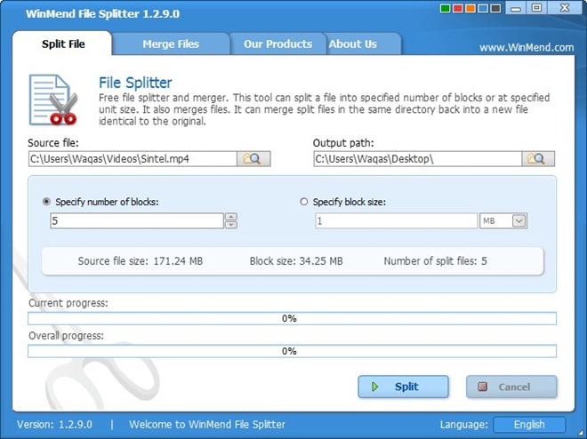 WinMend File Splitter