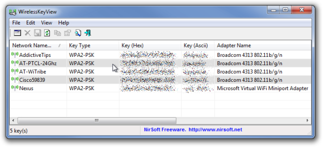 WirelessKeyView - Windows